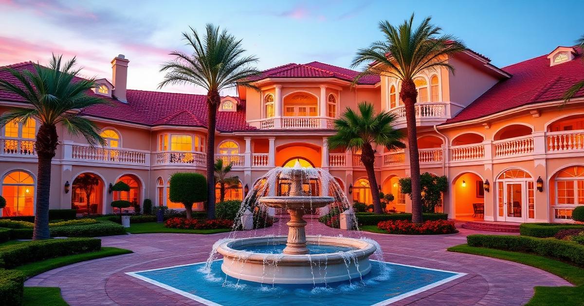 Disney Deluxe villa exterior at golden hour, representing a verified DVC rental stay