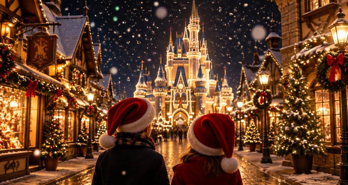 Mickey's Very Merry Christmas Party 2026 at Magic Kingdom — Cinderella Castle holiday lights